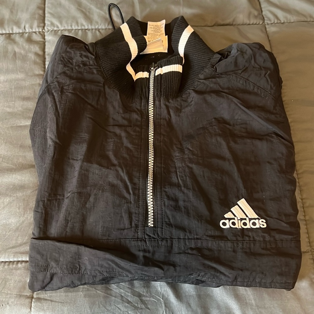 Adidas Vintage 90s Drill Top Black Size Small